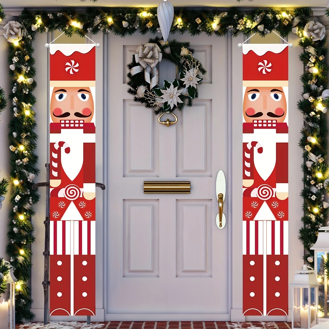 Nutcracker Figurine - Christmas Banner Set Nutcracker Soldier Candy