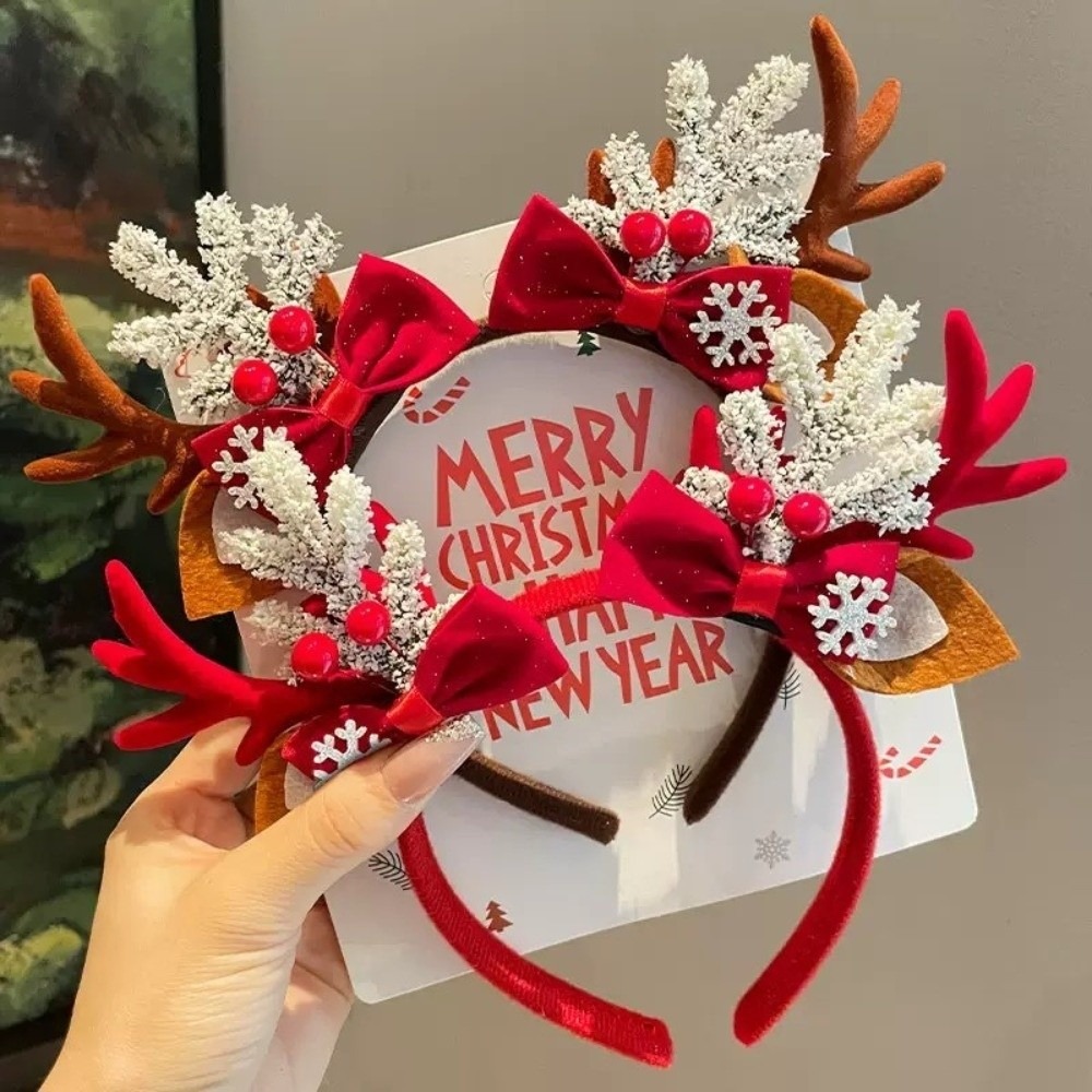 Cute Red Velvet Antler Hairban - Reindeer Antlers Headband 评论和价格