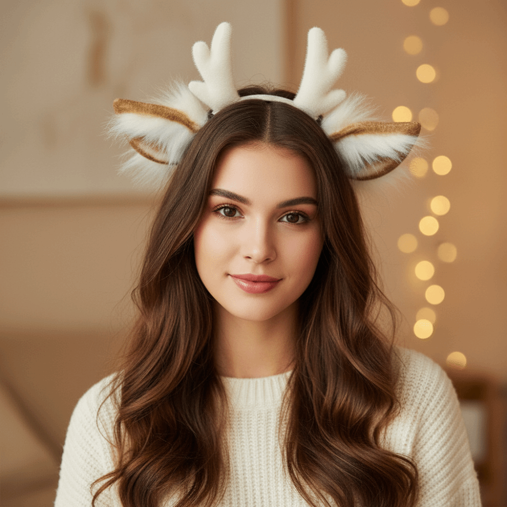 Antler Headband Handmade Simul - Reindeer Antlers Headband 评论和价格