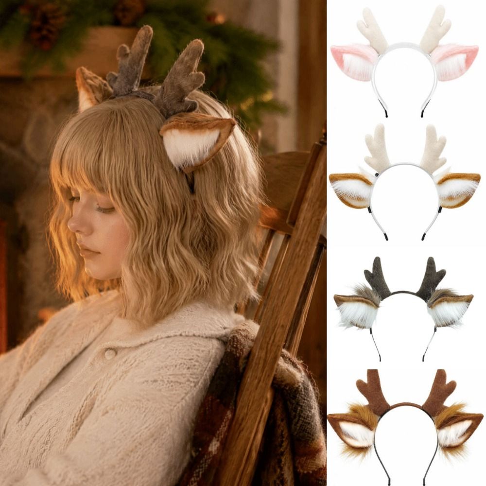 Antler Headband Handmade Simul - Reindeer Antlers Headband 评论和价格