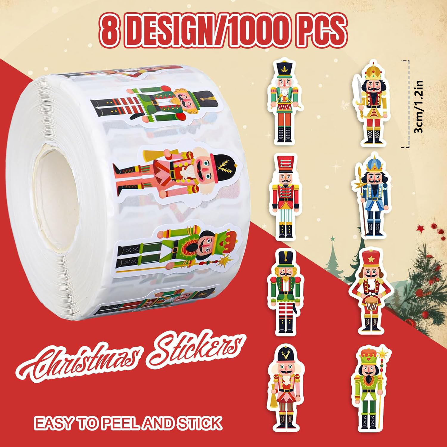 1000pcs(1 Roll) Christmas Nutc - Nutcracker Figurine 评论和价格