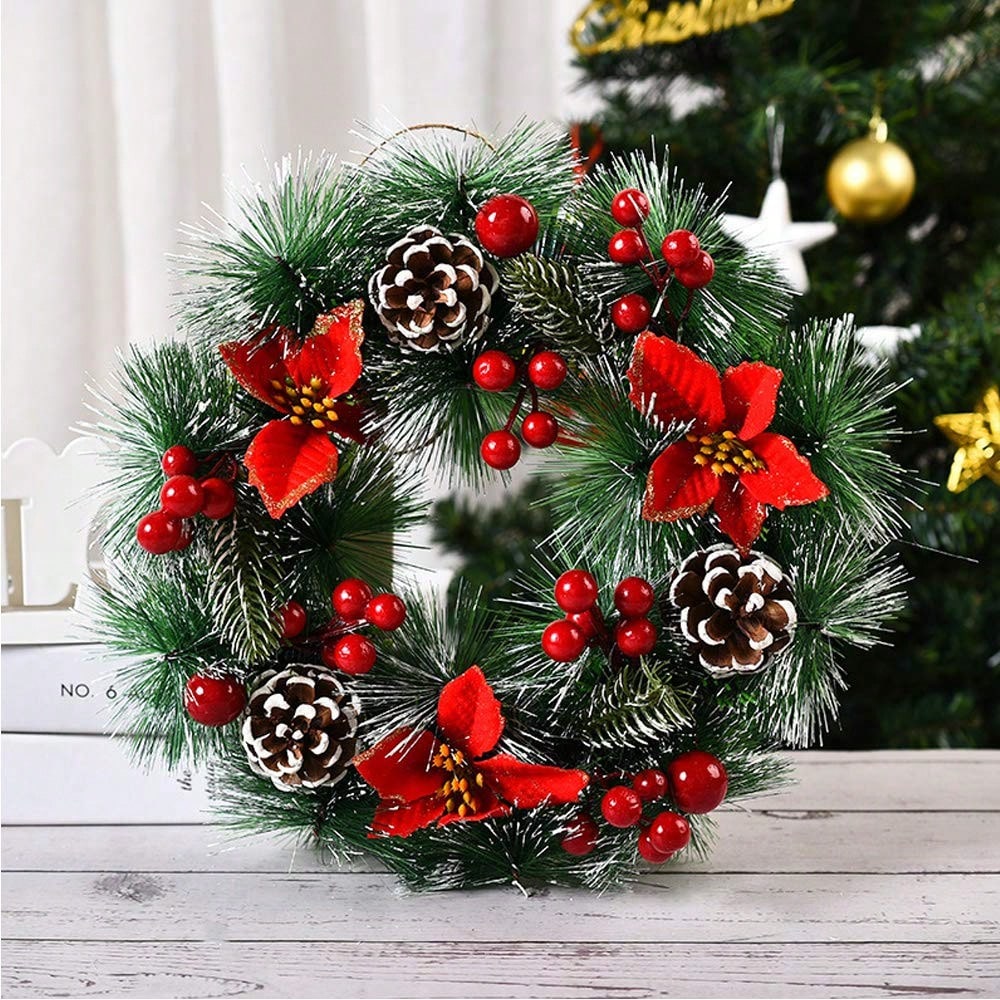 1Pc Christmas Wreath for Front - Christmas Wreath Fake 评论和价格