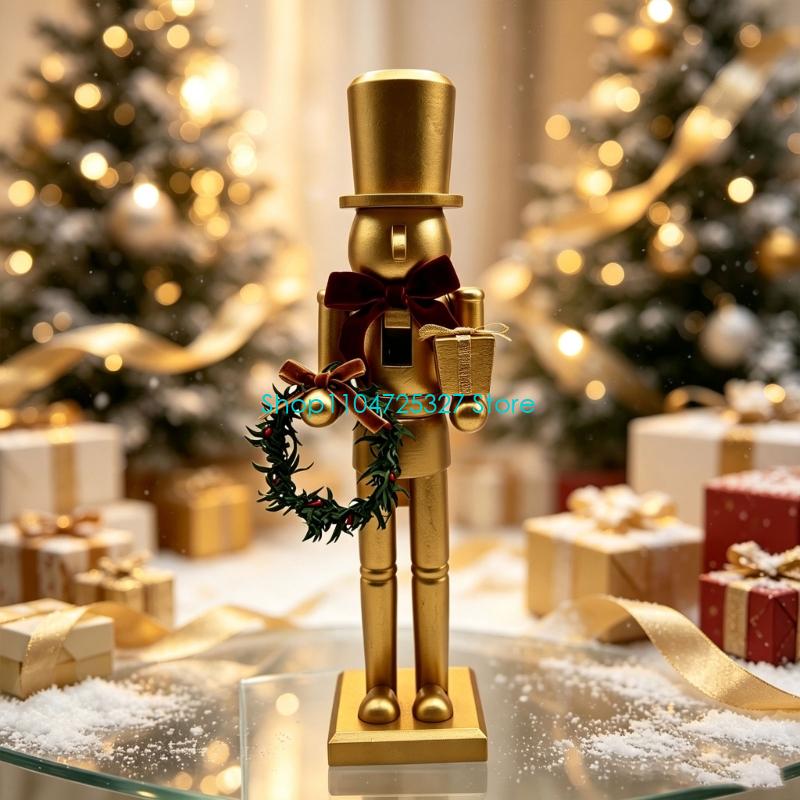 D8KF Christmas Wooden Gold Nut - Nutcracker Figurine 评论和价格
