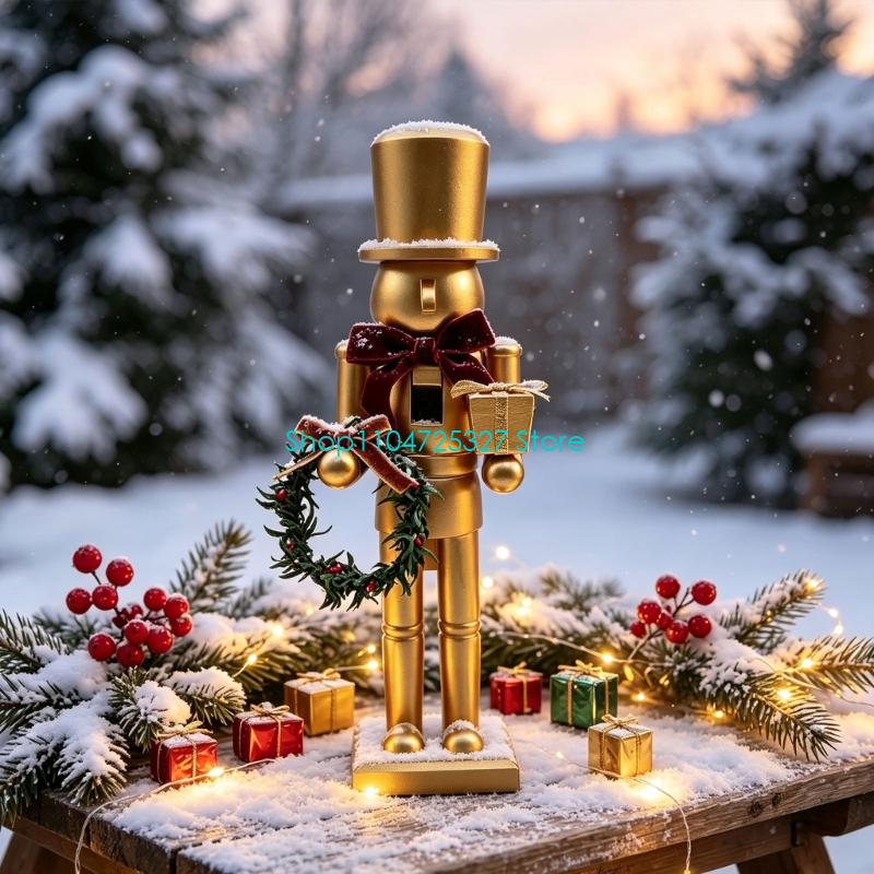 D8KF Christmas Wooden Gold Nut - Nutcracker Figurine 评论和价格