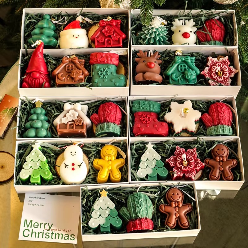 3Pcs Handmade Christmas Scente - Holiday Candle Set 评论和价格
