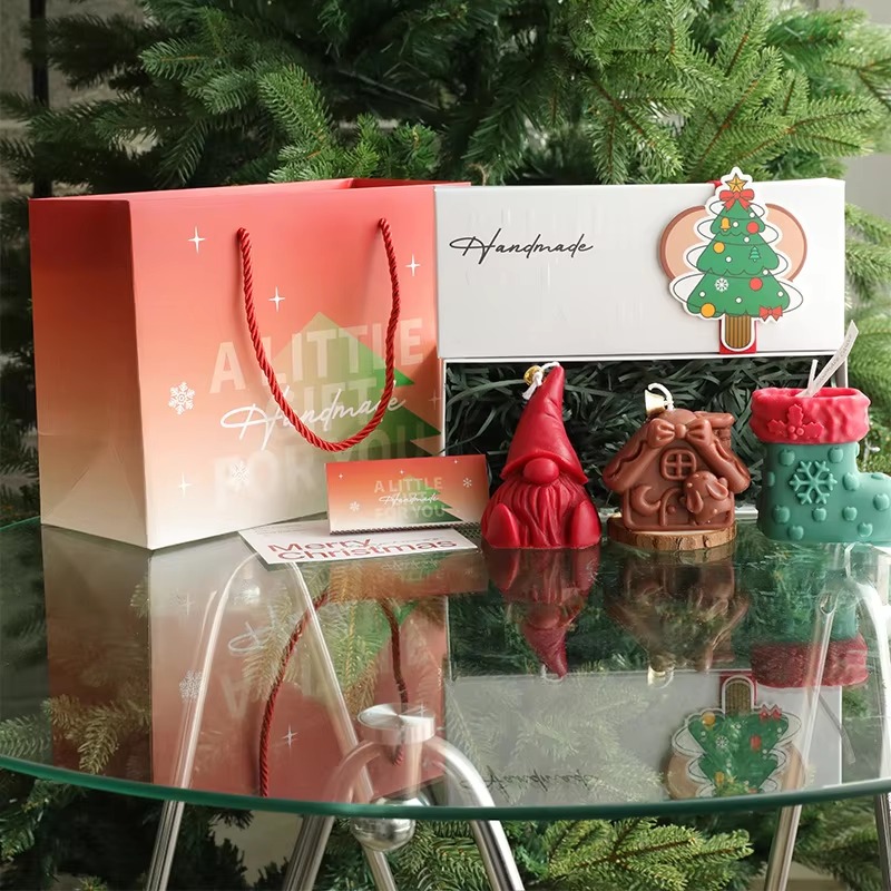3Pcs Handmade Christmas Scente - Holiday Candle Set 评论和价格