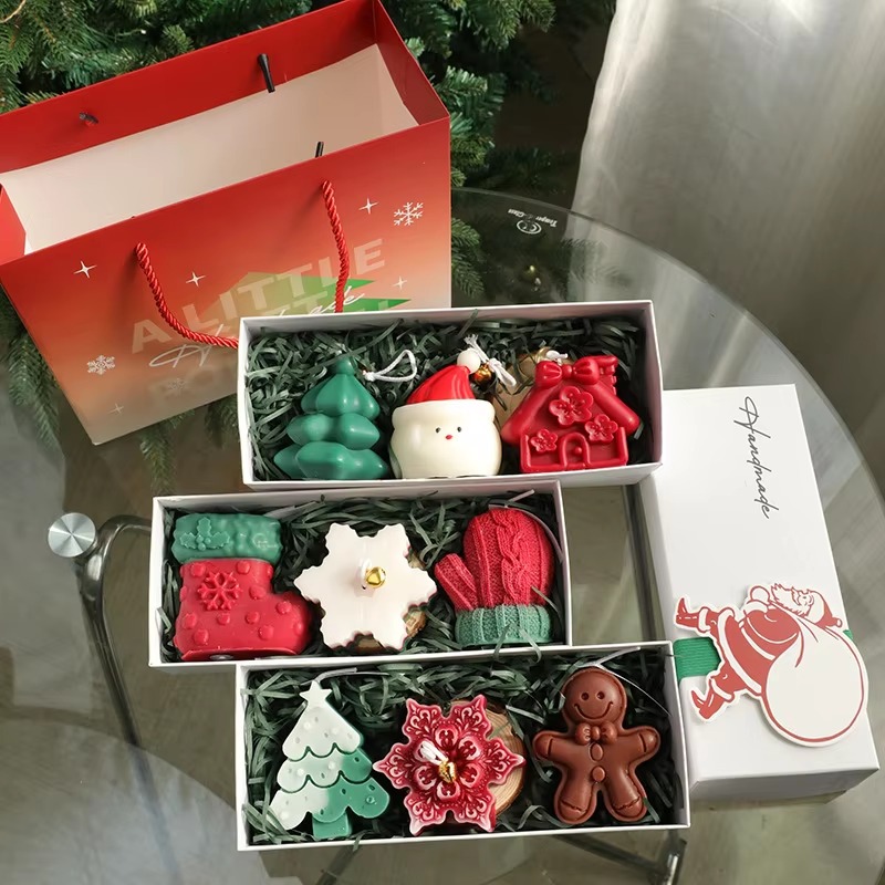 3Pcs Handmade Christmas Scente - Holiday Candle Set 评论和价格
