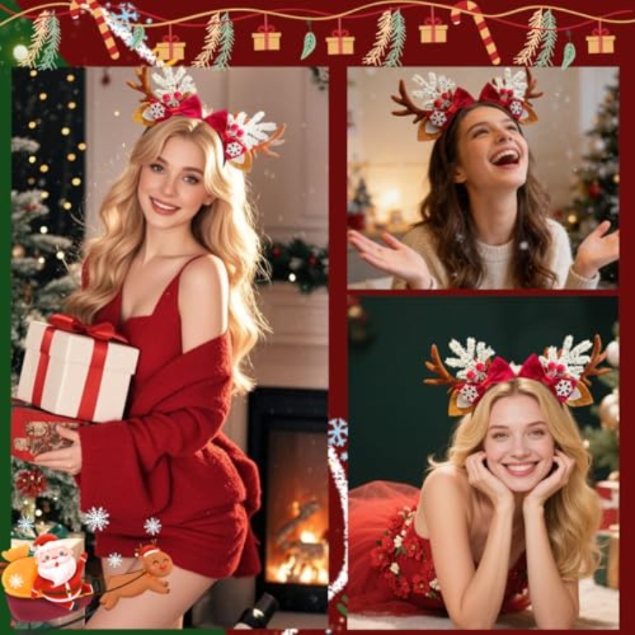 Cute Christmas Headband for Wo - Reindeer Antlers Headband 评论和价格