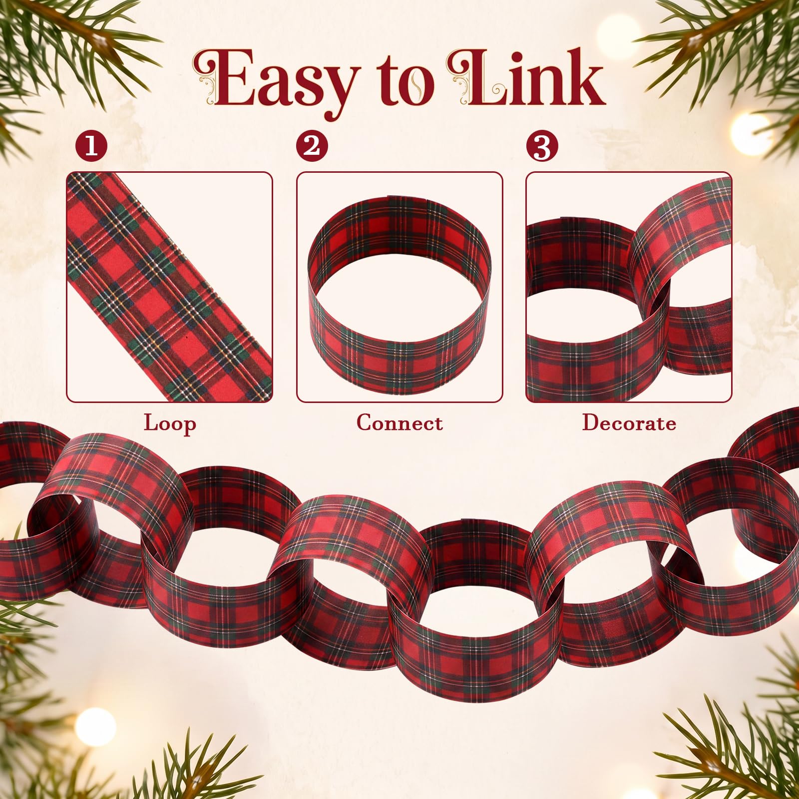 Red-Black Plaid Paper Chain Ga - Christmas Throw Blanket 评论和价格