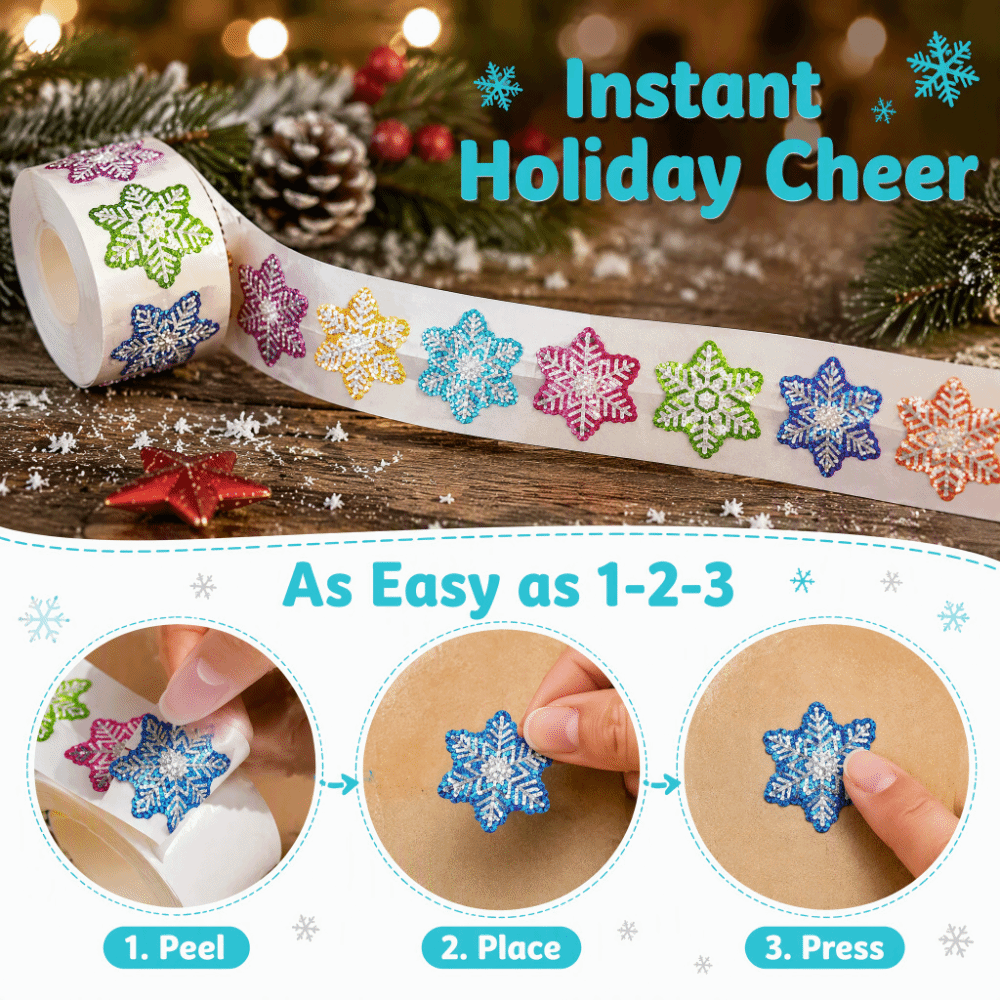 500Pcs/Roll Decorative Paper C - Snowflake Window Decal 评论和价格