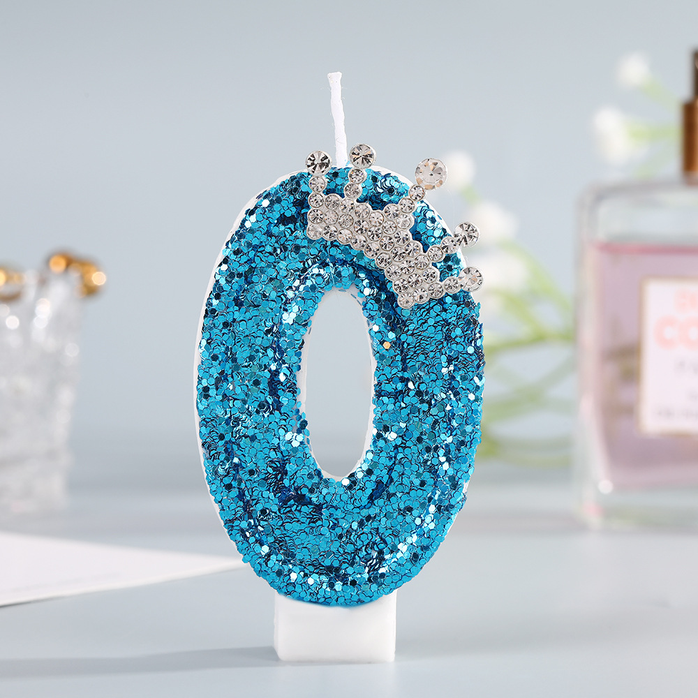 Blue Crown Number Birthday Can - Holiday Candle Set 评论和价格