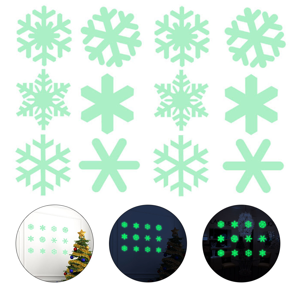 1Set Luminous Snowflake Wall S - Snowflake Window Decal 评论和价格