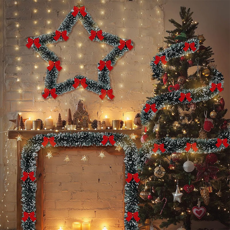 2M Christmas Cane Ribbons Garl - Tinsel Garland Decoration 评论和价格