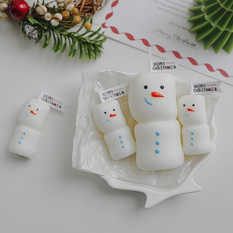 2Pcs/set Merry Christmas Snowm - Holiday Candle Set 评论和价格