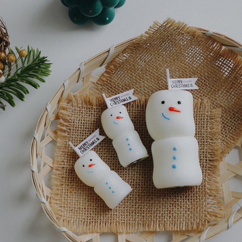 2Pcs/set Merry Christmas Snowm - Holiday Candle Set 评论和价格